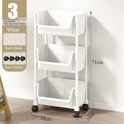 Multifunctional Cart Storage Organizer Rack - Image 5