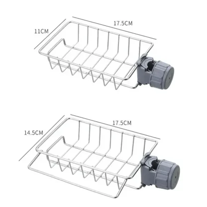 Adjustable Faucet Sponge Holder with Drainer - Image 6