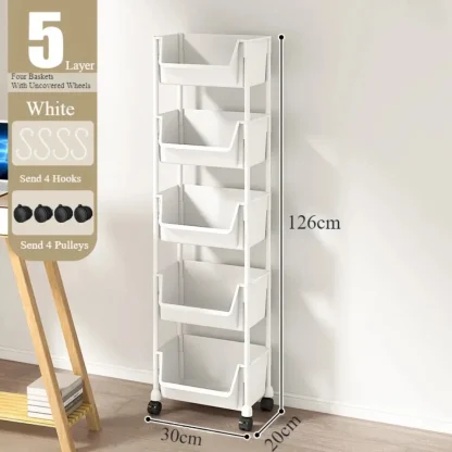 Multifunctional Cart Storage Organizer Rack - Image 7