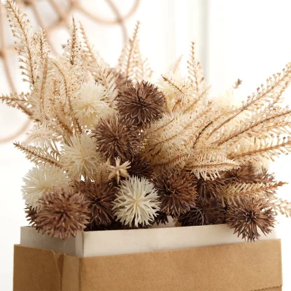 Artificial Prickly Ball Flower for Home Decor - Image 6