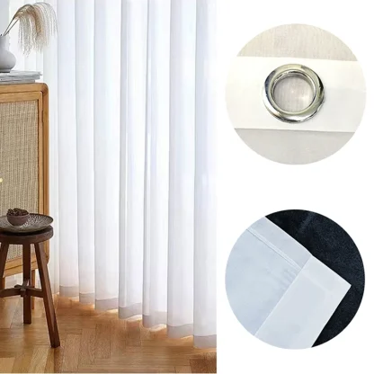 Solid White Soft Sheer Curtains - Image 4