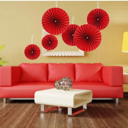 Round Red Origami Home Decoration - Image 8