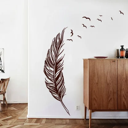 Creative Carved Feather Wall Stickers - Image 3