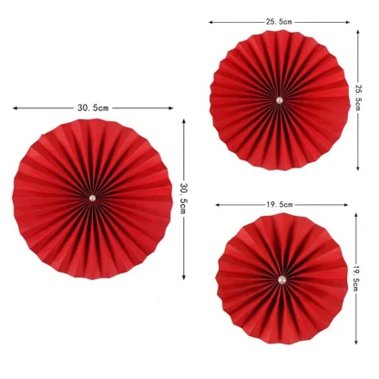 Round Red Origami Home Decoration - Image 6