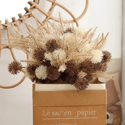 Artificial Prickly Ball Flower for Home Decor - Image 3