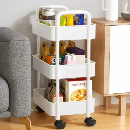 Modern Solid Color Organizer with Wheels - Image 3