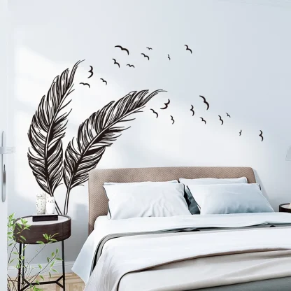 Creative Carved Feather Wall Stickers - Image 2