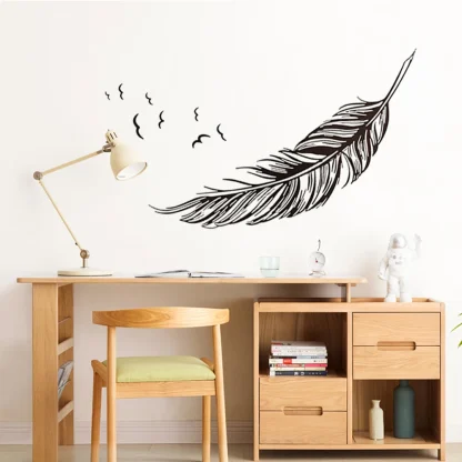 Creative Carved Feather Wall Stickers - Image 4