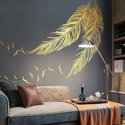 Creative Carved Feather Wall Stickers