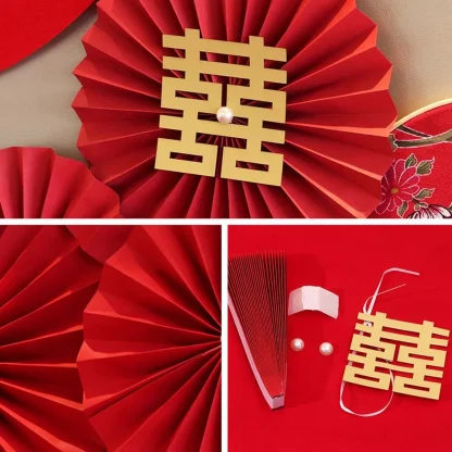 Round Red Origami Home Decoration - Image 5