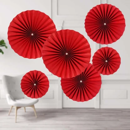 Round Red Origami Home Decoration