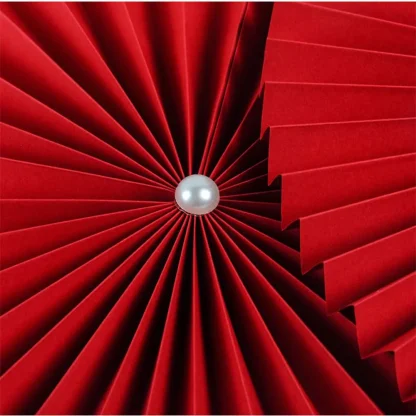 Round Red Origami Home Decoration - Image 4